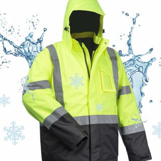 100% Waterproof Safety Jackets for Men, Hi Vis Reflective Work Jackets, Construction Rain Coats for Cold Weather